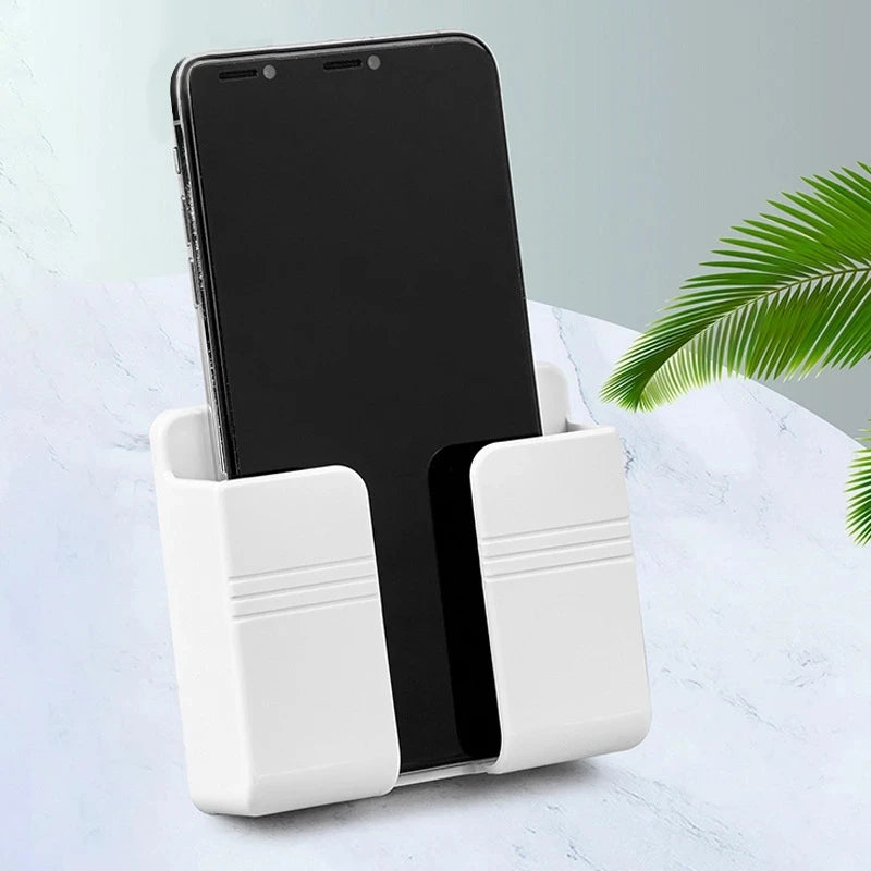 Cell Phone Wall Mount Holder with Storage Box and Organizer No Screws