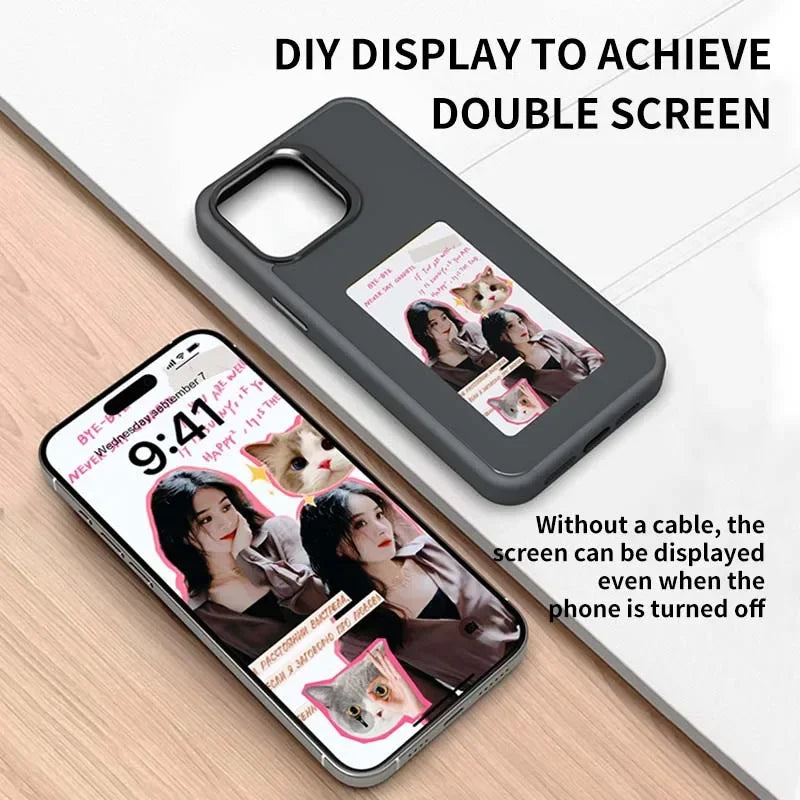 E-ink Screen Smartphone Case for iPhone 13 14 15 Pro Max with NFC Photo Updating